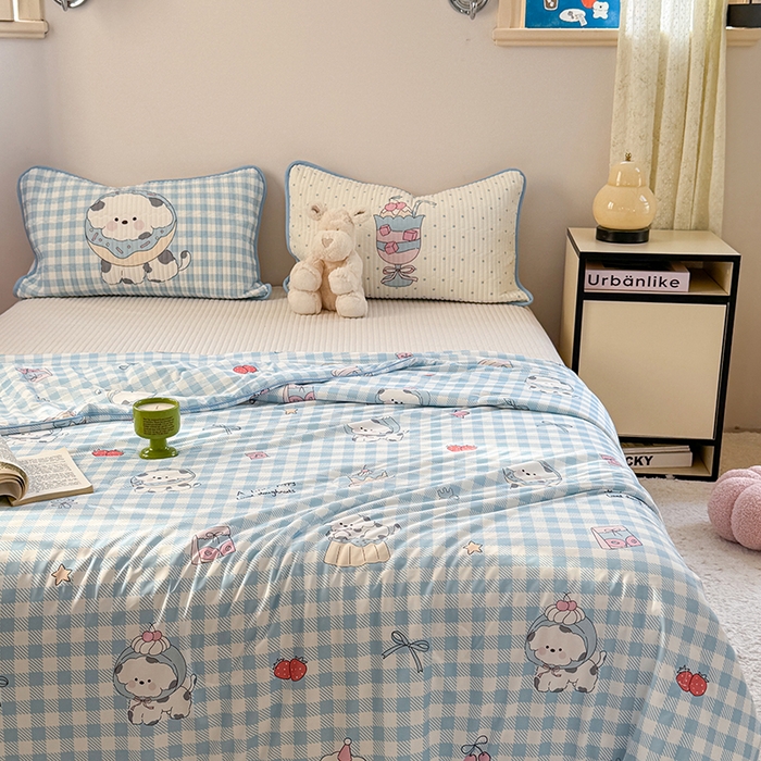 91家纺网 家纺一手货源 找家纺 柚子YOUTH 2025新款锦氨超柔果冻被 蛋糕墩墩夏被