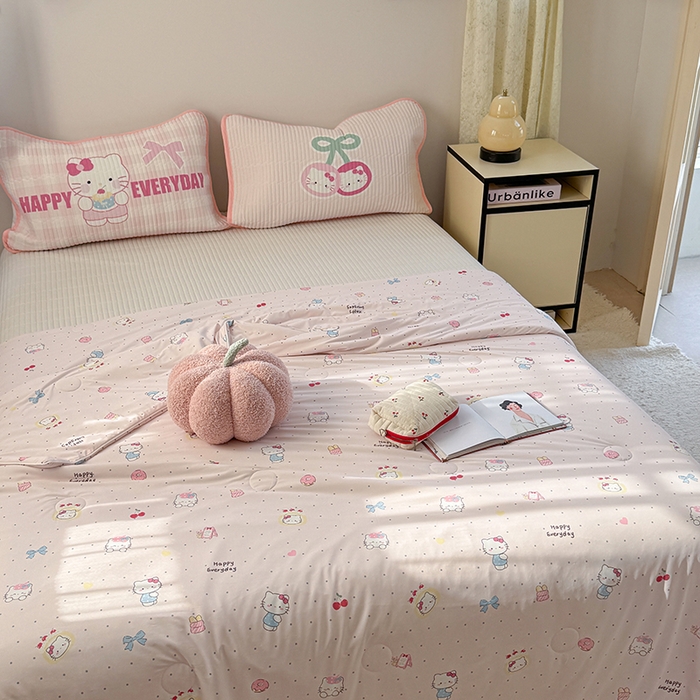 91家纺网 家纺一手货源 找家纺 柚子YOUTH 2025新款锦氨超柔果冻被 蛋糕猫夏被