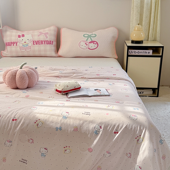 91家纺网 家纺一手货源 找家纺 柚子YOUTH 2025新款锦氨超柔果冻被 蛋糕猫夏被