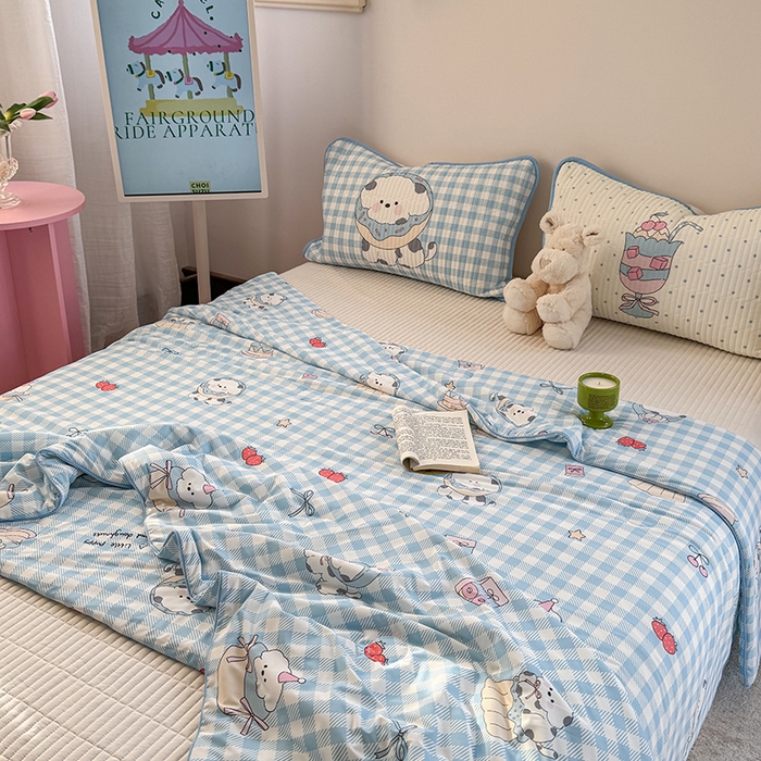 91家纺网 家纺一手货源 找家纺 柚子YOUTH 2025新款锦氨超柔果冻被 蛋糕墩墩夏被