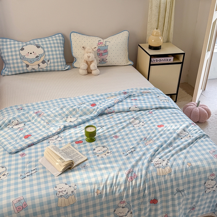 91家纺网 家纺一手货源 找家纺 柚子YOUTH 2025新款锦氨超柔果冻被 蛋糕墩墩夏被