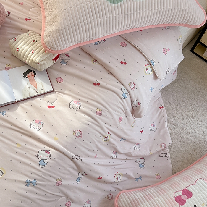 91家纺网 家纺一手货源 找家纺 柚子YOUTH 2025新款锦氨超柔果冻被 蛋糕猫夏被