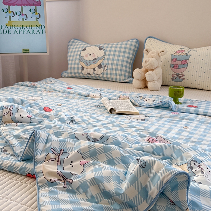 91家纺网 家纺一手货源 找家纺 柚子YOUTH 2025新款锦氨超柔果冻被 蛋糕墩墩夏被