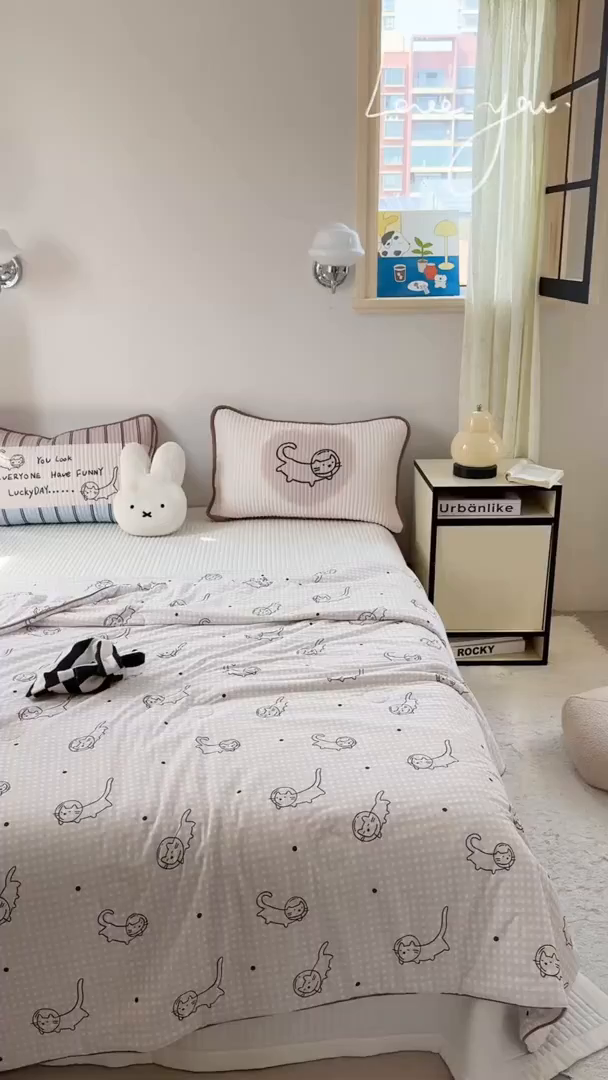 91家纺网 家纺一手货源 找家纺 柚子YOUTH 2025新款锦氨超柔果冻被 太空猫夏被