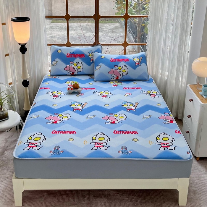 91家纺网 家纺一手货源 找家纺 （总）蘭菲家纺 2025新款冰丝奥特曼凉席套件