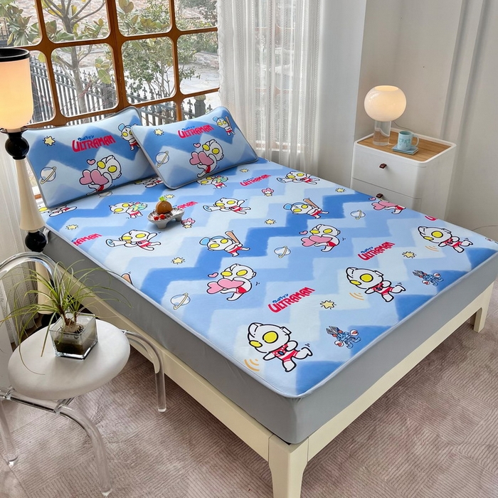 91家纺网 家纺一手货源 找家纺 （总）蘭菲家纺 2025新款冰丝奥特曼凉席套件