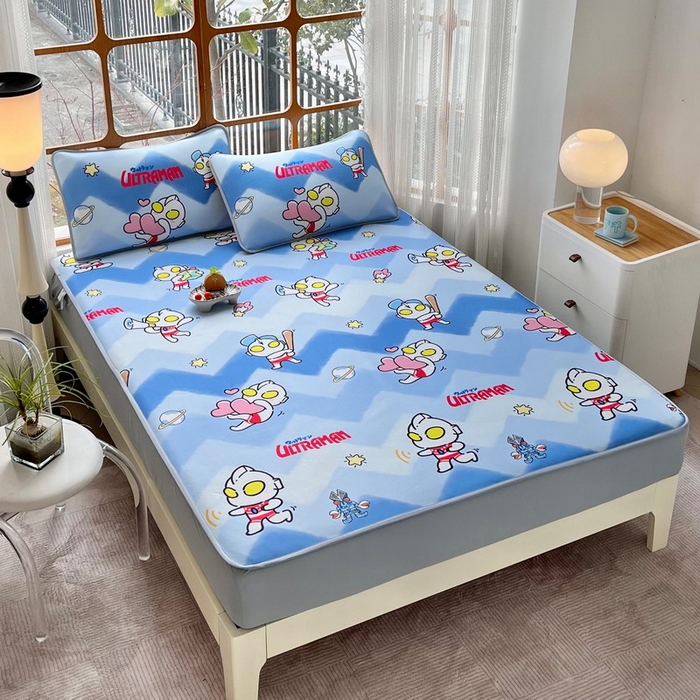 91家纺网 家纺一手货源 找家纺 （总）蘭菲家纺 2025新款冰丝奥特曼凉席套件