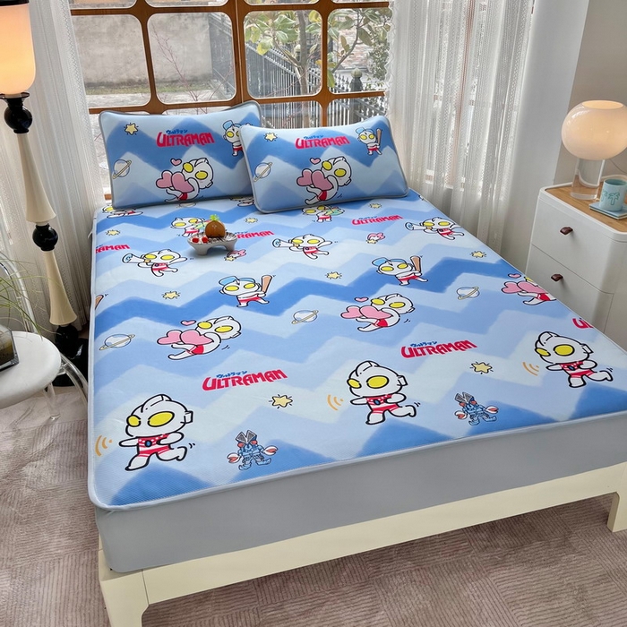 91家纺网 家纺一手货源 找家纺 （总）蘭菲家纺 2025新款冰丝奥特曼凉席套件