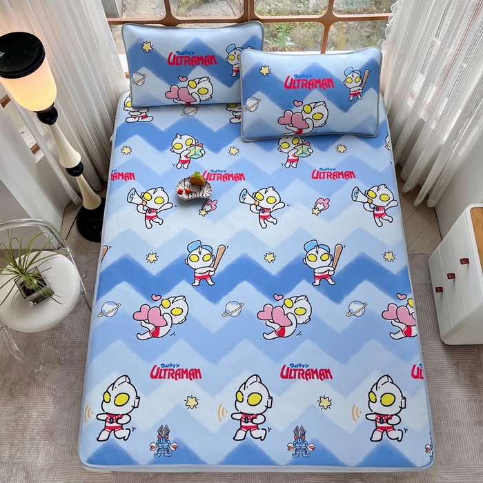 91家纺网 家纺一手货源 找家纺 （总）蘭菲家纺 2025新款冰丝奥特曼凉席套件