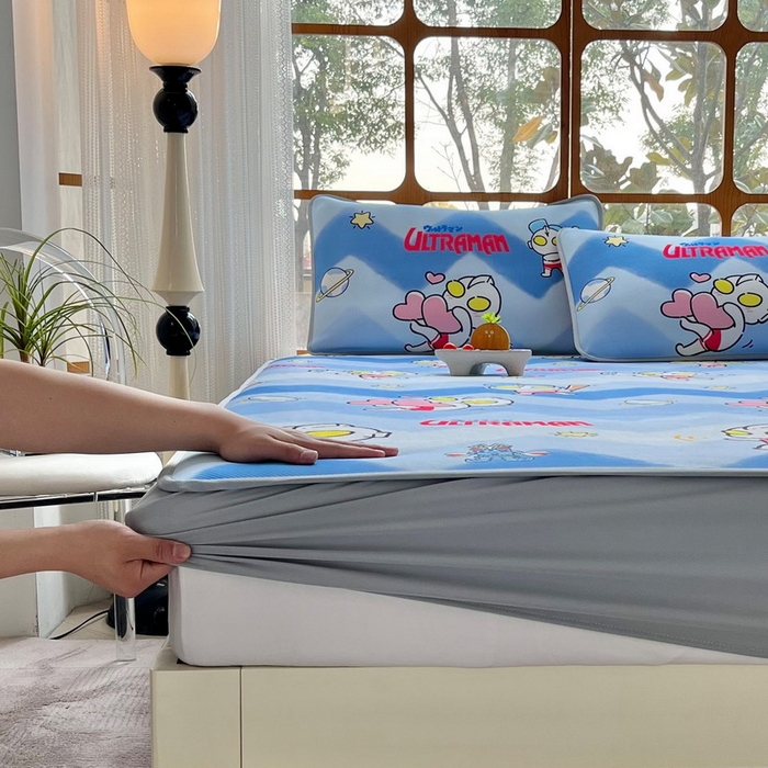 91家纺网 家纺一手货源 找家纺 （总）蘭菲家纺 2025新款冰丝奥特曼凉席套件