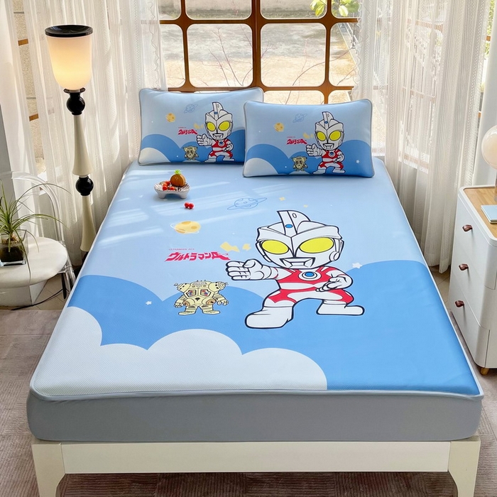 91家纺网 家纺一手货源 找家纺 （总）蘭菲家纺 2025新款冰丝奥特曼凉席套件