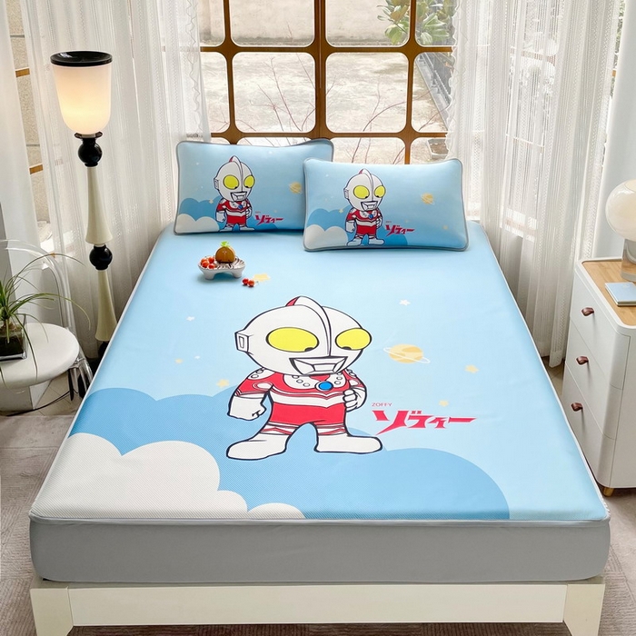 91家纺网 家纺一手货源 找家纺 （总）蘭菲家纺 2025新款冰丝奥特曼凉席套件