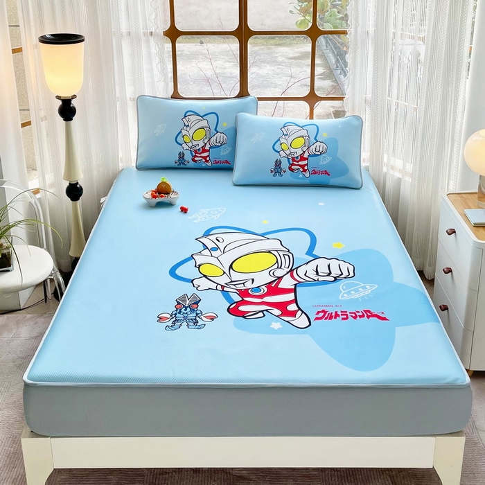 91家纺网 家纺一手货源 找家纺 （总）蘭菲家纺 2025新款冰丝奥特曼凉席套件