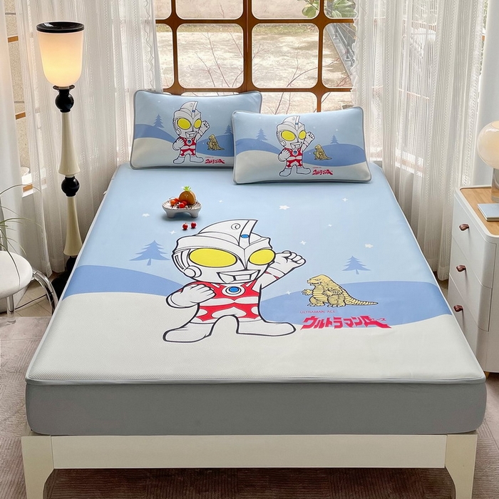 91家纺网 家纺一手货源 找家纺 （总）蘭菲家纺 2025新款冰丝奥特曼凉席套件