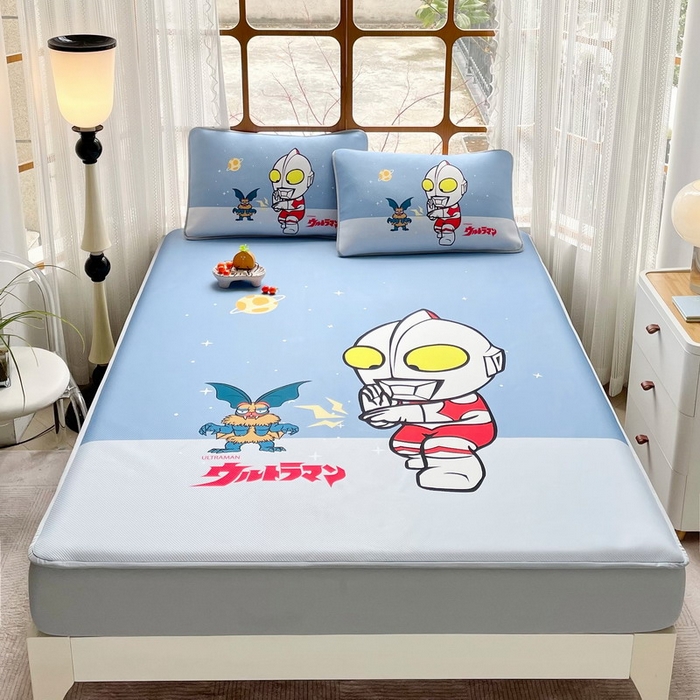 91家纺网 家纺一手货源 找家纺 （总）蘭菲家纺 2025新款冰丝奥特曼凉席套件