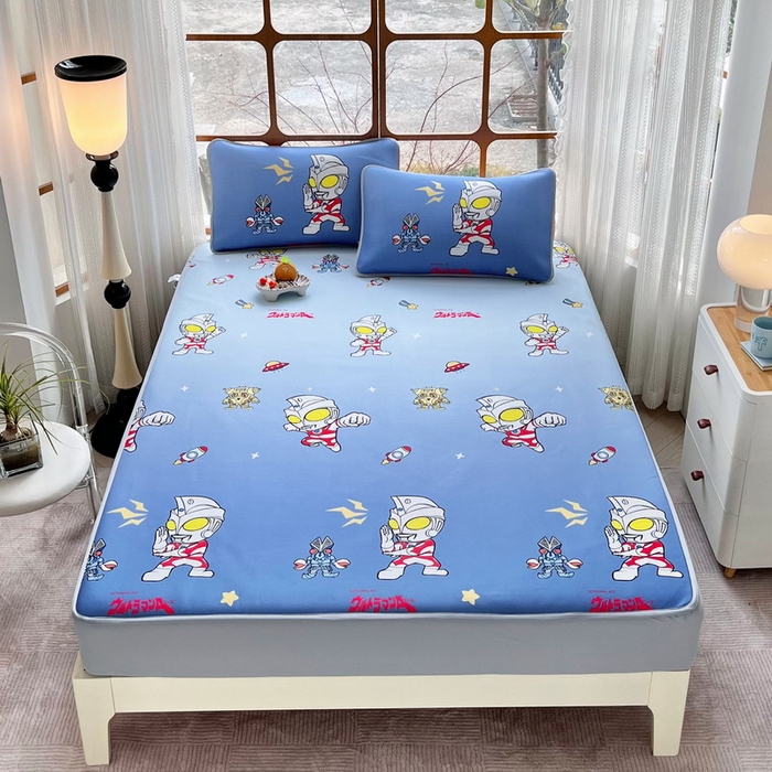 91家纺网 家纺一手货源 找家纺 （总）蘭菲家纺 2025新款冰丝奥特曼凉席套件