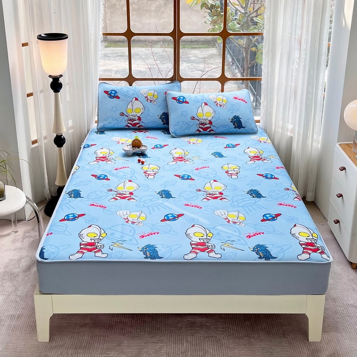 91家纺网 家纺一手货源 找家纺 （总）蘭菲家纺 2025新款冰丝奥特曼凉席套件