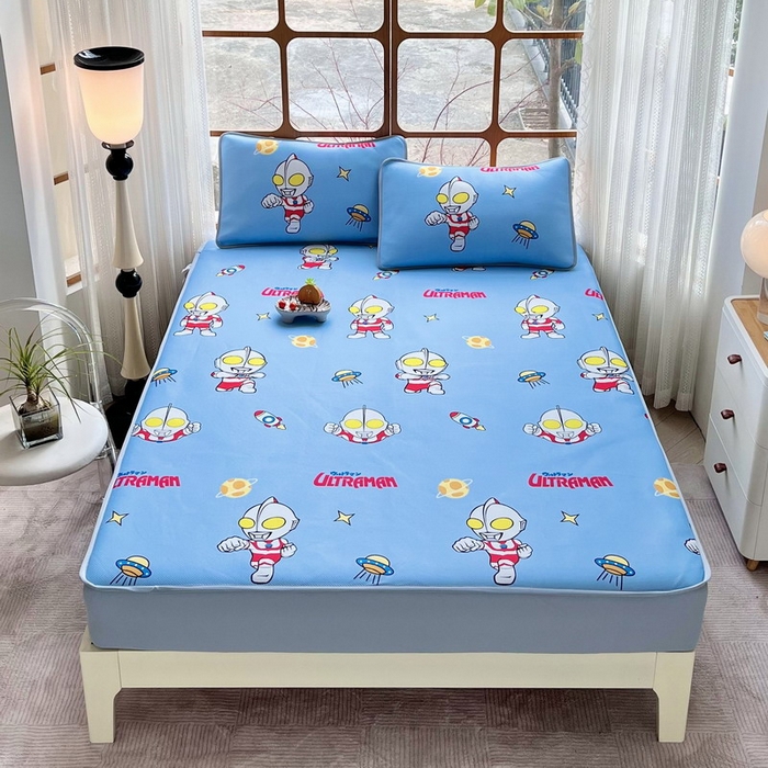 91家纺网 家纺一手货源 找家纺 （总）蘭菲家纺 2025新款冰丝奥特曼凉席套件