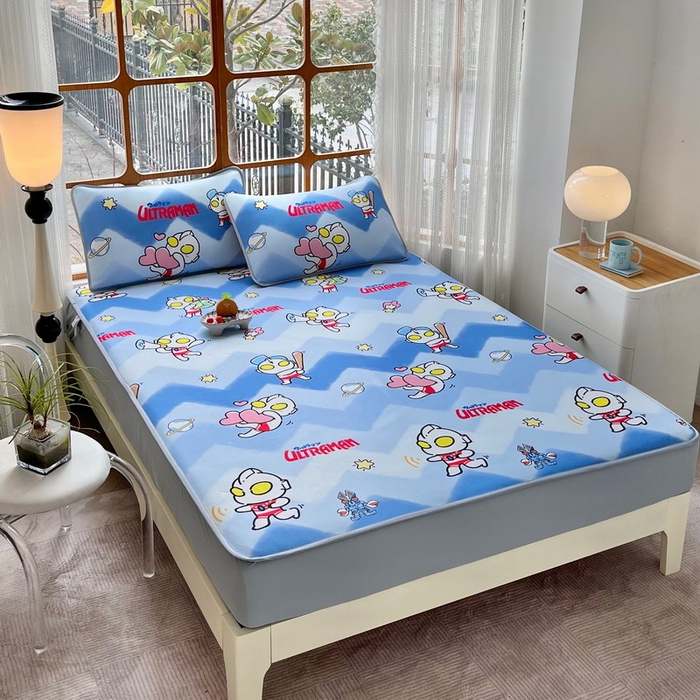 91家纺网 家纺一手货源 找家纺 蘭菲家纺 2025新款冰丝奥特曼凉席套件 棒球队