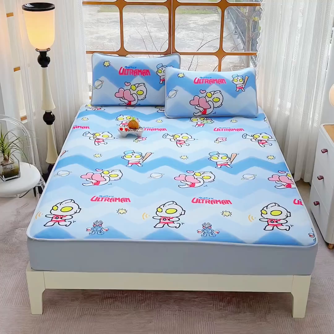 91家纺网 家纺一手货源 找家纺 蘭菲家纺 2025新款冰丝奥特曼凉席套件 棒球队