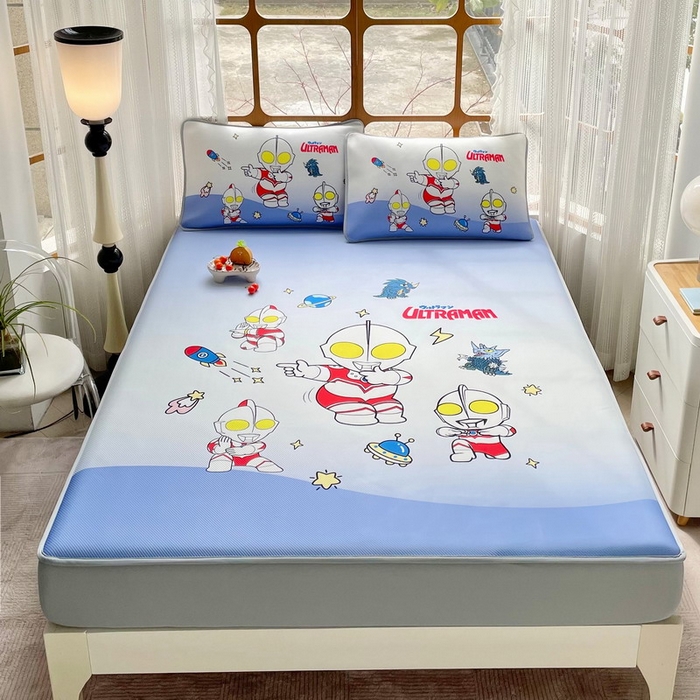 蘭菲家纺 2025新款冰丝奥特曼凉席套件 抱团