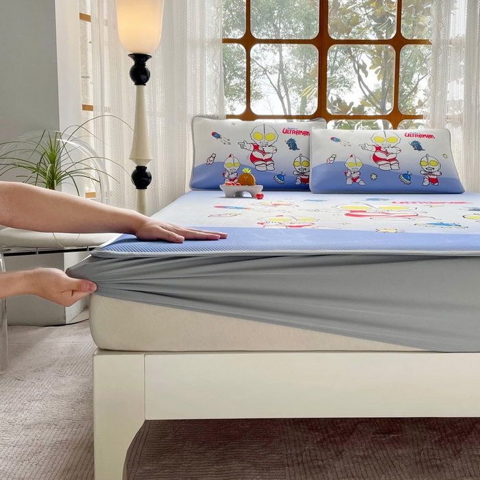 91家纺网 家纺一手货源 找家纺 蘭菲家纺 2025新款冰丝奥特曼凉席套件 抱团