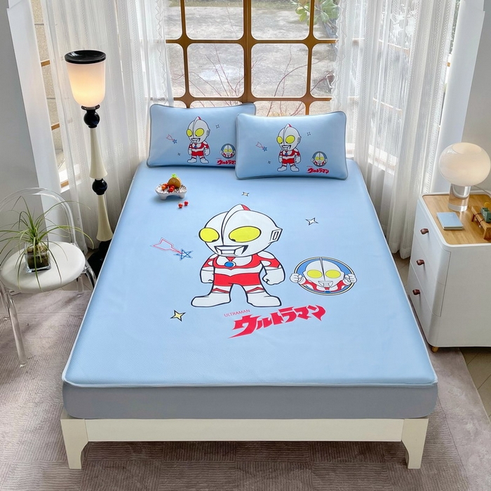 91家纺网 家纺一手货源 找家纺 蘭菲家纺 2025新款冰丝奥特曼凉席套件 成功