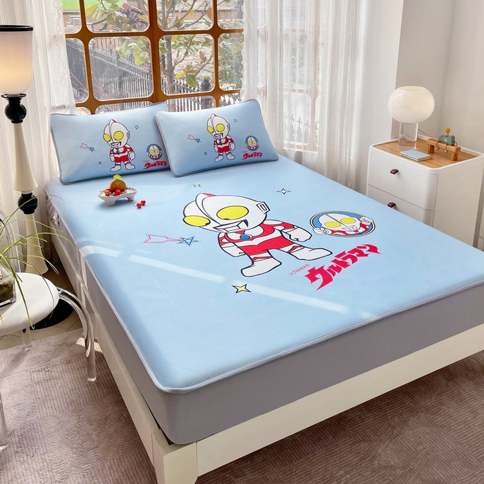 91家纺网 家纺一手货源 找家纺 蘭菲家纺 2025新款冰丝奥特曼凉席套件 成功