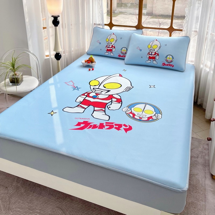 91家纺网 家纺一手货源 找家纺 蘭菲家纺 2025新款冰丝奥特曼凉席套件 成功