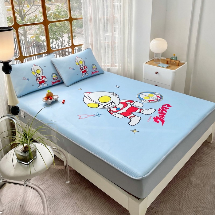 91家纺网 家纺一手货源 找家纺 蘭菲家纺 2025新款冰丝奥特曼凉席套件 成功