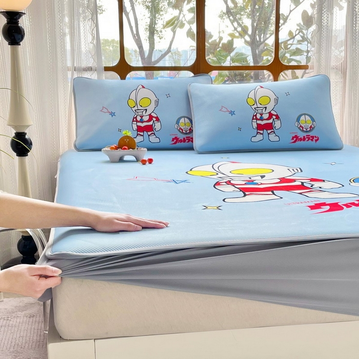 91家纺网 家纺一手货源 找家纺 蘭菲家纺 2025新款冰丝奥特曼凉席套件 成功