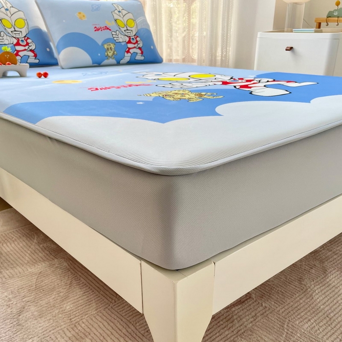 91家纺网 家纺一手货源 找家纺 蘭菲家纺 2025新款冰丝奥特曼凉席套件 出击