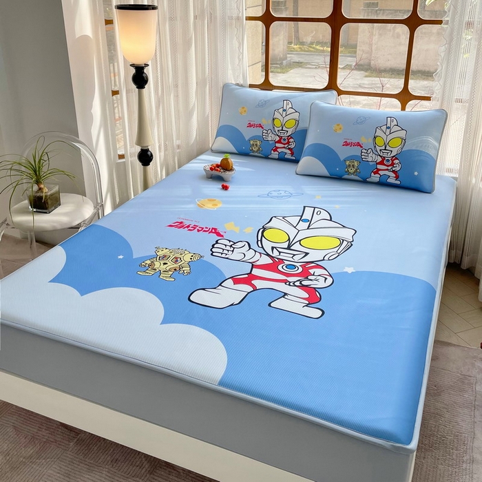 91家纺网 家纺一手货源 找家纺 蘭菲家纺 2025新款冰丝奥特曼凉席套件 出击