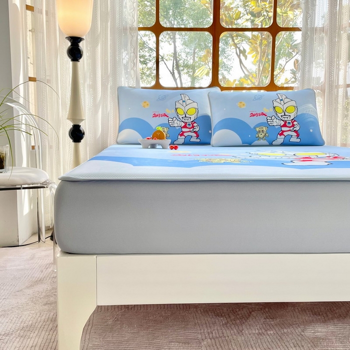 91家纺网 家纺一手货源 找家纺 蘭菲家纺 2025新款冰丝奥特曼凉席套件 出击