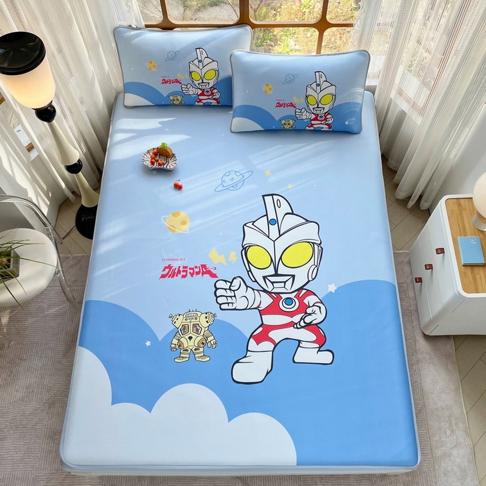 91家纺网 家纺一手货源 找家纺 蘭菲家纺 2025新款冰丝奥特曼凉席套件 出击