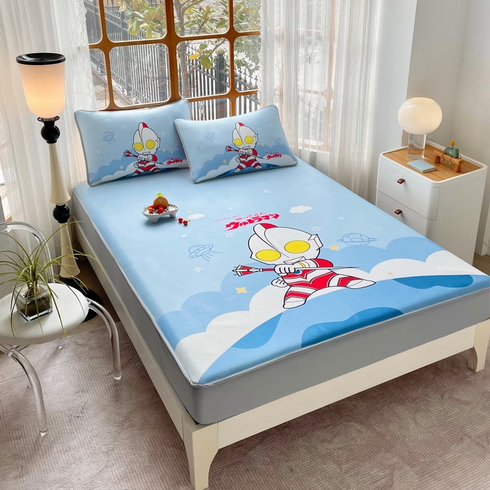 91家纺网 家纺一手货源 找家纺 蘭菲家纺 2025新款冰丝奥特曼凉席套件 独行者