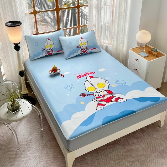 91家纺网 家纺一手货源 找家纺 蘭菲家纺 2025新款冰丝奥特曼凉席套件 独行者