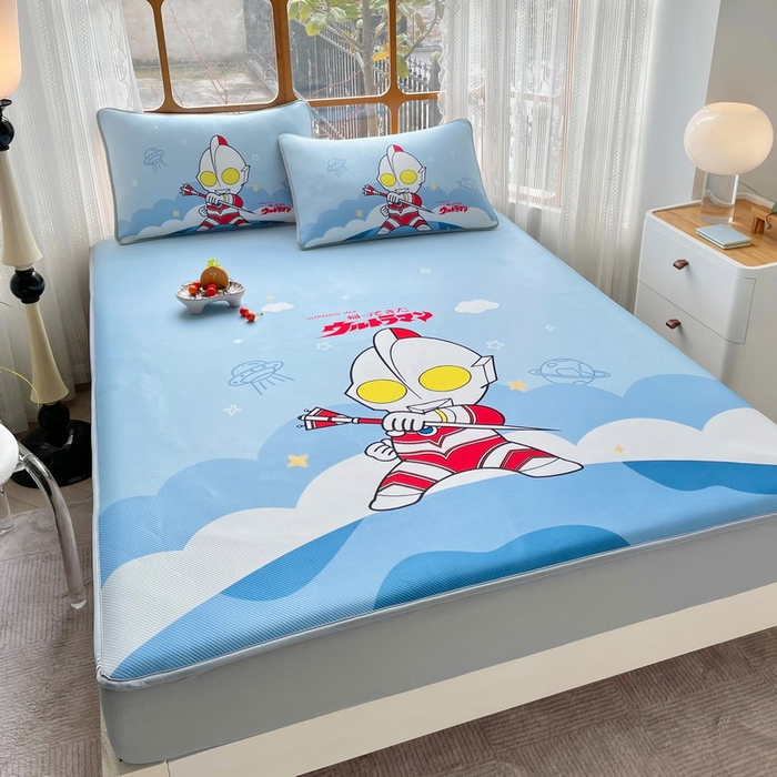 91家纺网 家纺一手货源 找家纺 蘭菲家纺 2025新款冰丝奥特曼凉席套件 独行者