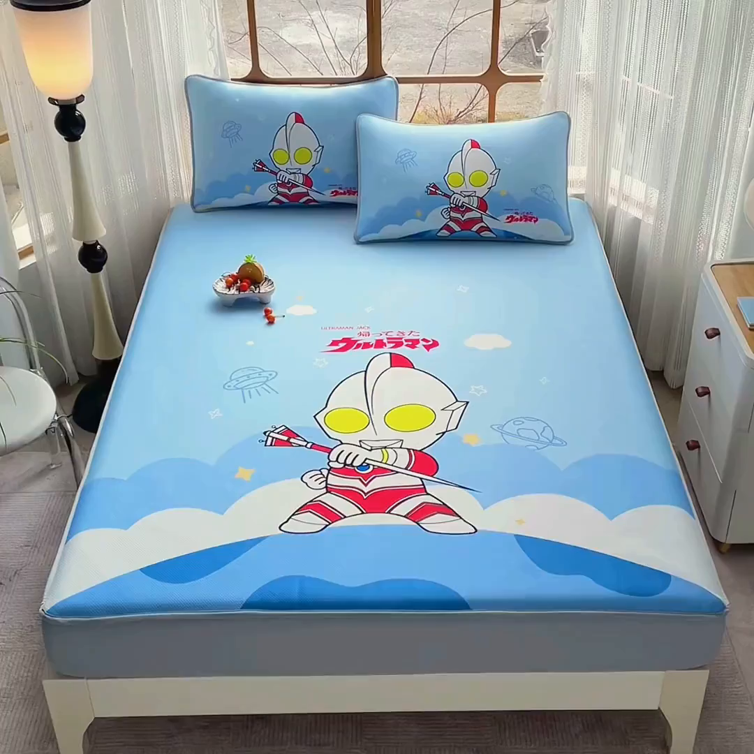 91家纺网 家纺一手货源 找家纺 蘭菲家纺 2025新款冰丝奥特曼凉席套件 独行者