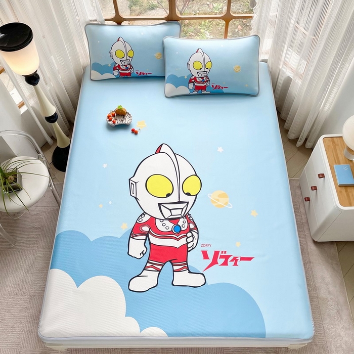 91家纺网 家纺一手货源 找家纺 蘭菲家纺 2025新款冰丝奥特曼凉席套件 发呆