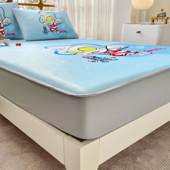 91家纺网 家纺一手货源 找家纺 蘭菲家纺 2025新款冰丝奥特曼凉席套件 飞天