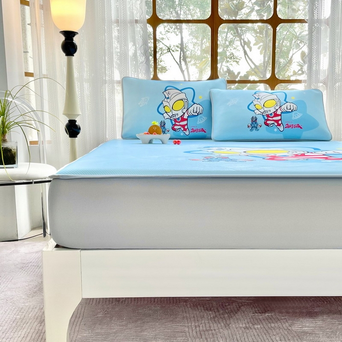 91家纺网 家纺一手货源 找家纺 蘭菲家纺 2025新款冰丝奥特曼凉席套件 飞天