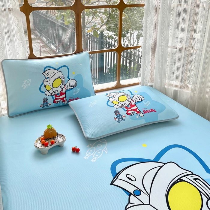 91家纺网 家纺一手货源 找家纺 蘭菲家纺 2025新款冰丝奥特曼凉席套件 飞天