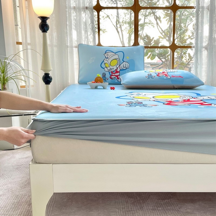 91家纺网 家纺一手货源 找家纺 蘭菲家纺 2025新款冰丝奥特曼凉席套件 飞天