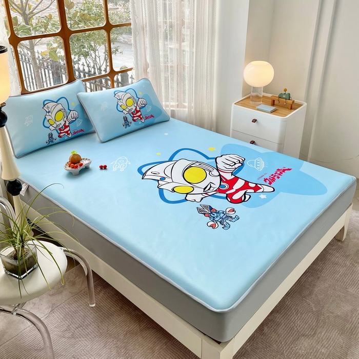 91家纺网 家纺一手货源 找家纺 蘭菲家纺 2025新款冰丝奥特曼凉席套件 飞天