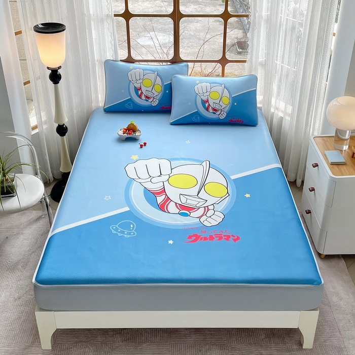 91家纺网 家纺一手货源 找家纺 蘭菲家纺 2025新款冰丝奥特曼凉席套件 冠军