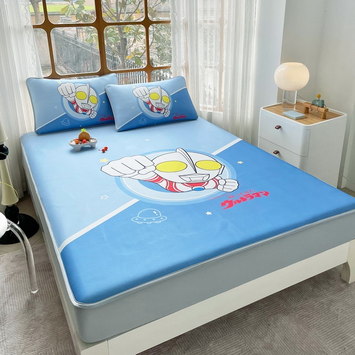 91家纺网 家纺一手货源 找家纺 蘭菲家纺 2025新款冰丝奥特曼凉席套件 冠军