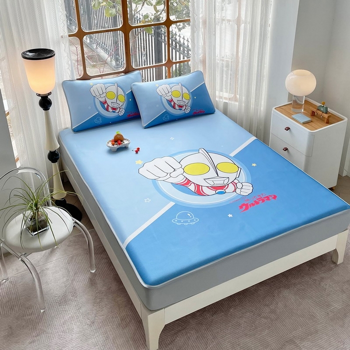 91家纺网 家纺一手货源 找家纺 蘭菲家纺 2025新款冰丝奥特曼凉席套件 冠军