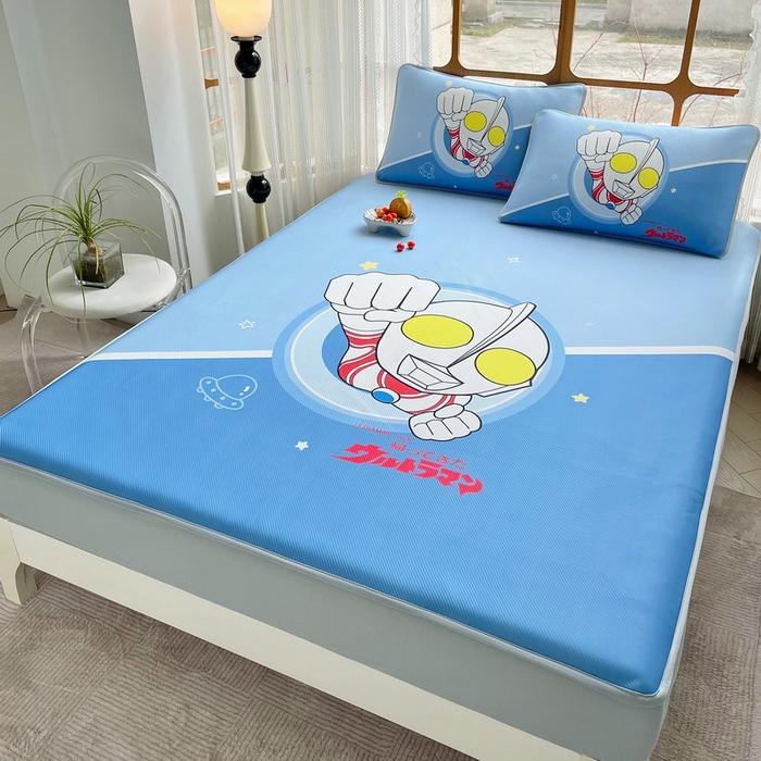 91家纺网 家纺一手货源 找家纺 蘭菲家纺 2025新款冰丝奥特曼凉席套件 冠军