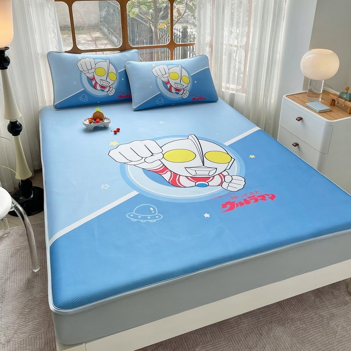 91家纺网 家纺一手货源 找家纺 蘭菲家纺 2025新款冰丝奥特曼凉席套件 冠军